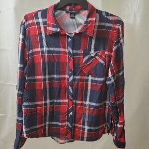 Ashley Stewart Plus Size Long Sleeve Plaid Shirt